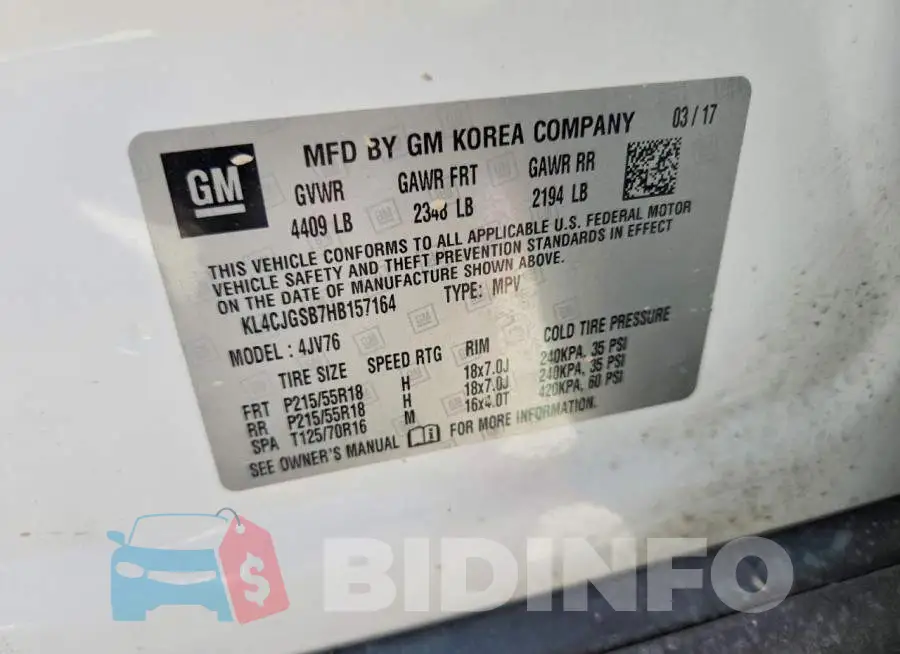 KL4CJGSB7HB157164 Photo# 12