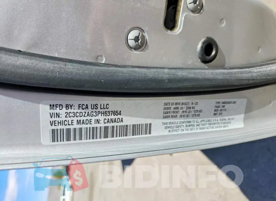 2C3CDZAG3PH637654 Photo# 12