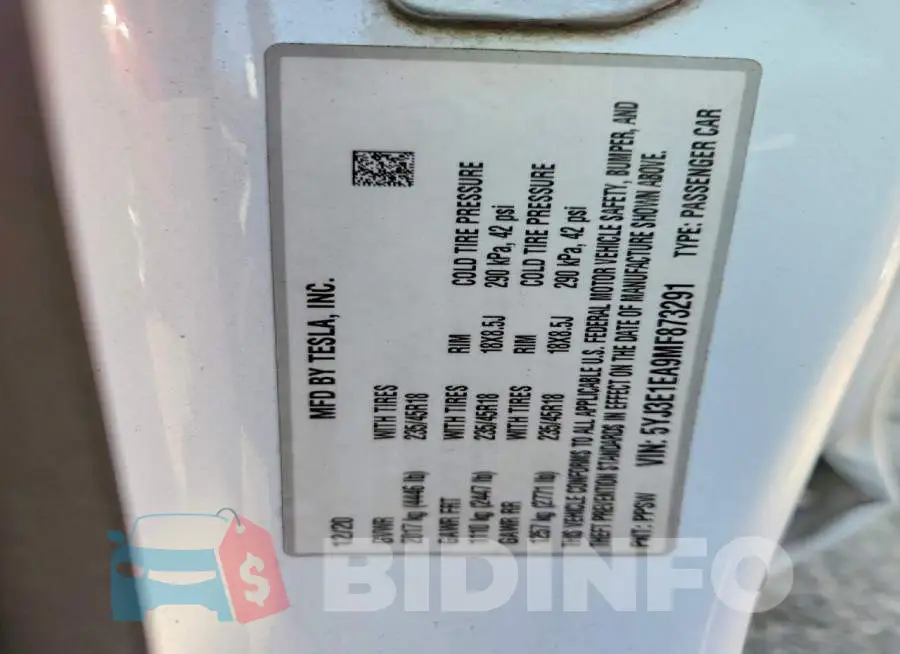 5YJ3E1EA9MF873291 Photo# 12