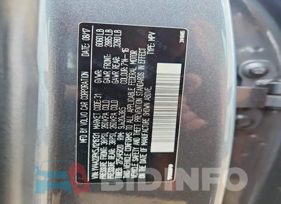 YV4A22PK5J1216131 Photo# 13