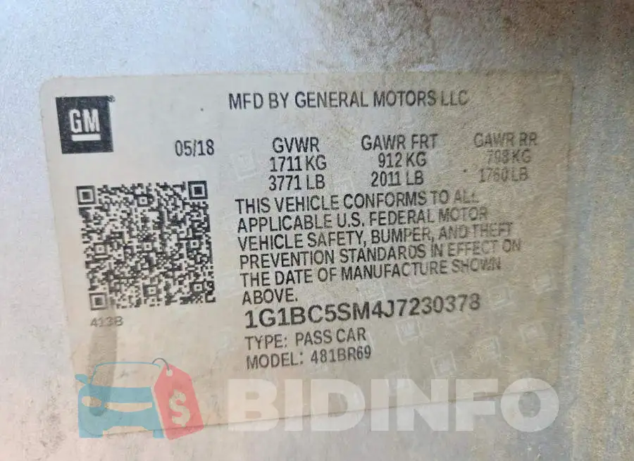 1G1BC5SM4J7230378 Photo# 12