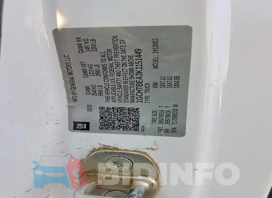 1GCHTBEA3K1151449 Photo# 12
