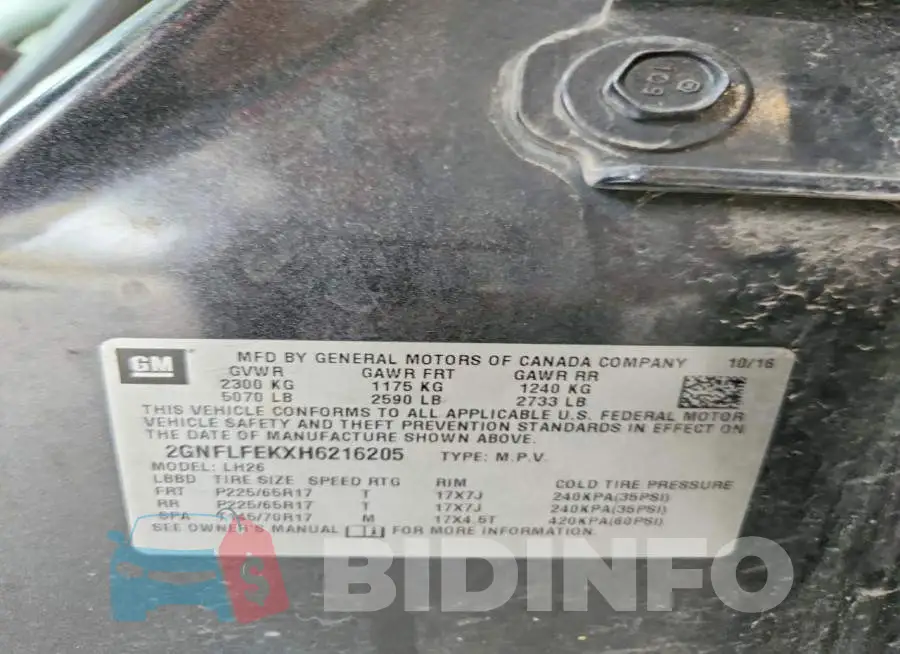 2GNFLFEKXH6216205 Photo# 13