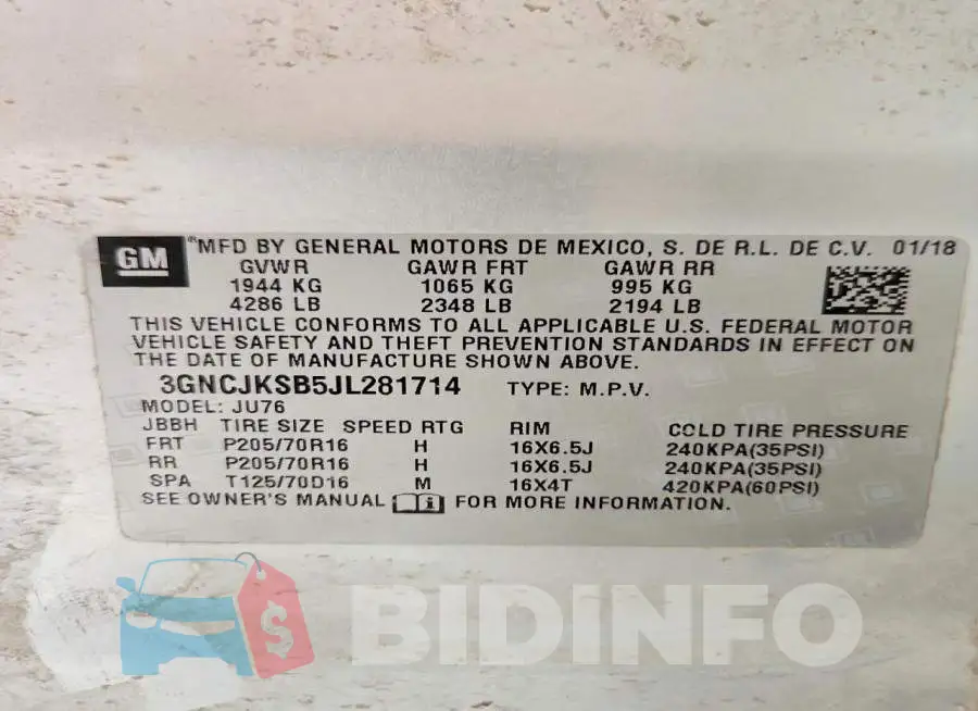 3GNCJKSB5JL281714 Photo# 12