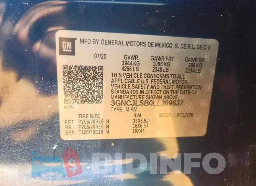3GNCJLSB0LL309637 Photo# 13