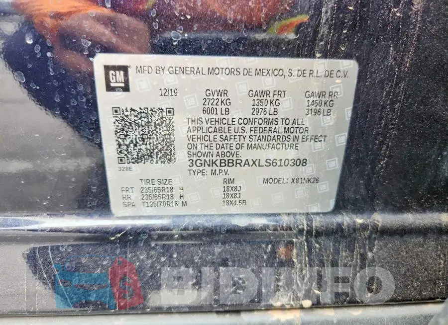 3GNKBBRAXLS610308 Photo# 12