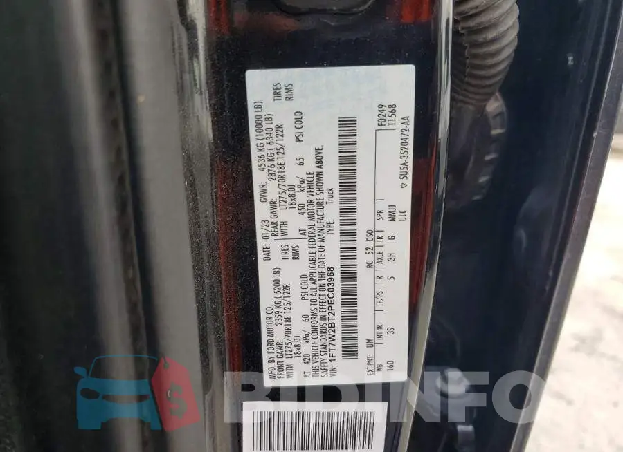 1FT7W2BT2PEC03968 Photo# 12
