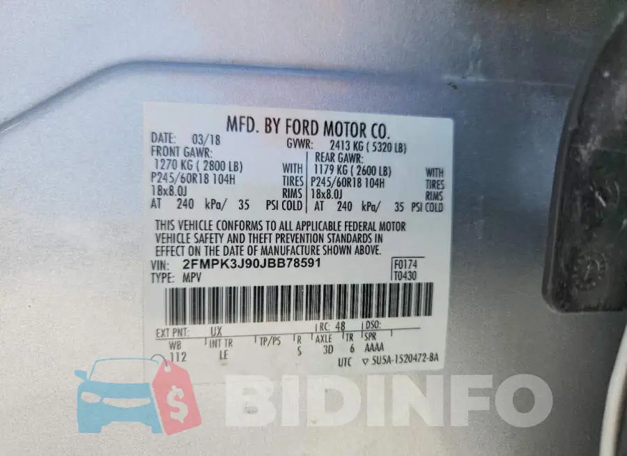 2FMPK3J90JBB78591 Photo# 13