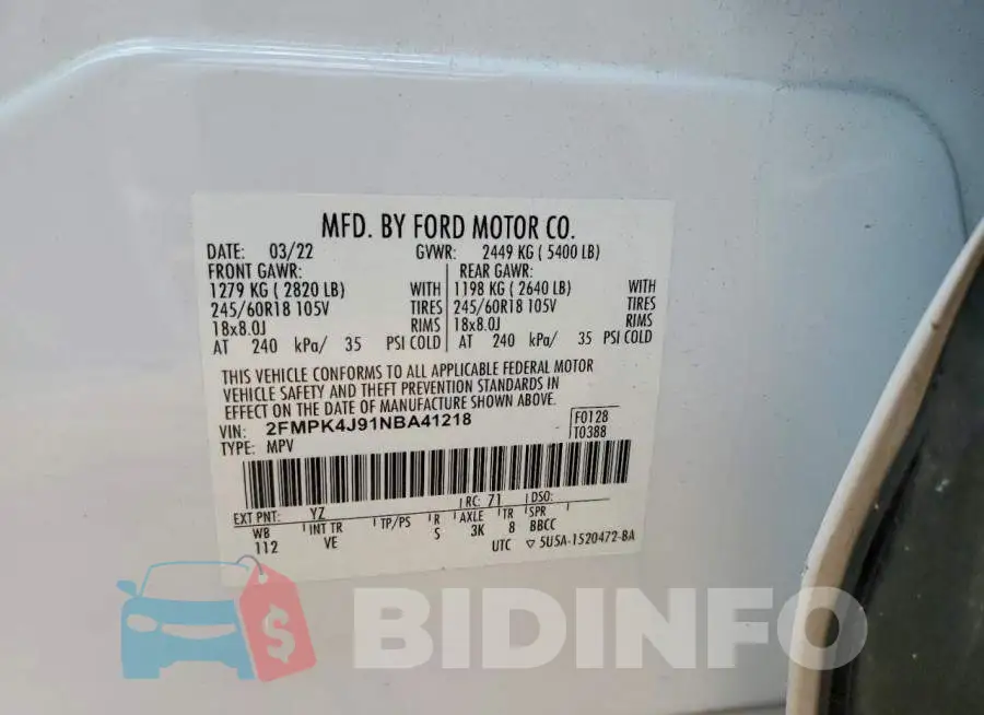 2FMPK4J91NBA41218 Photo# 14