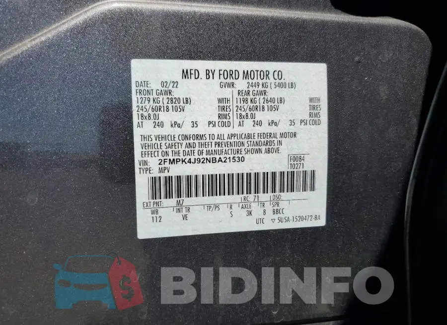 2FMPK4J92NBA21530 Photo# 13