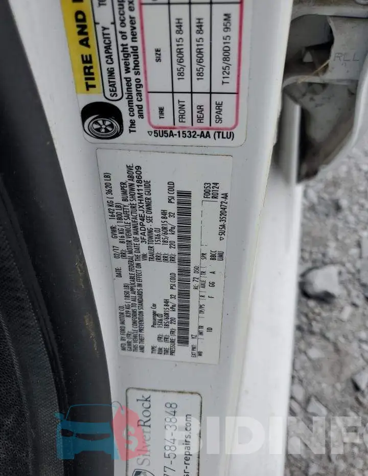3FADP4EJXHM118609 Photo# 12