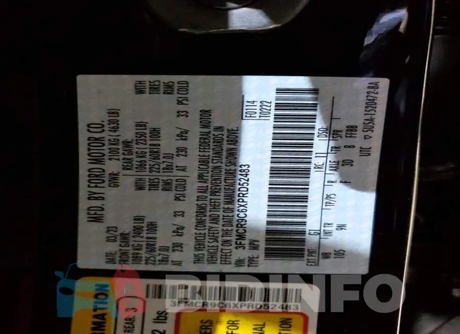 3FMCR9C6XPRD52483 Photo# 14
