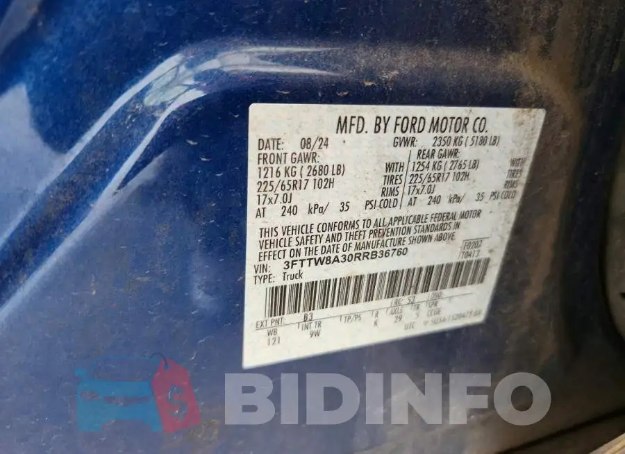 3FTTW8A30RRB36760 Photo# 12