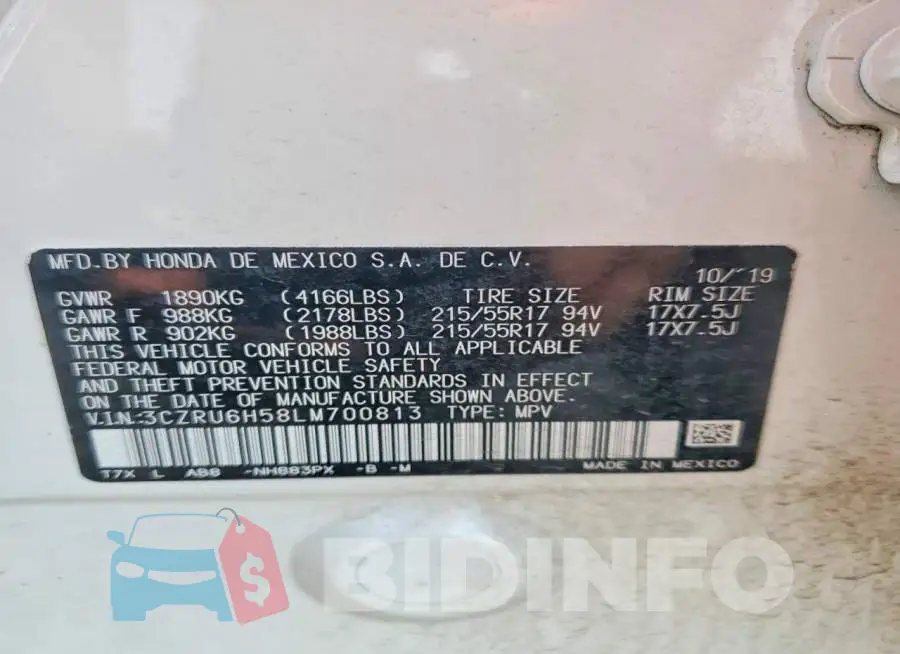 3CZRU6H58LM700813 Photo# 14
