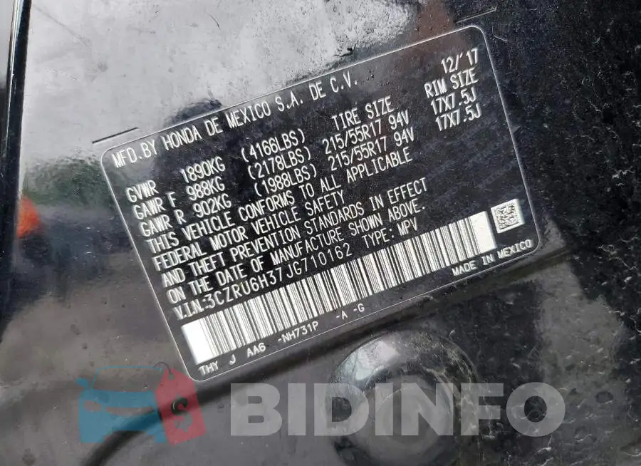 3CZRU6H37JG710162 Photo# 12