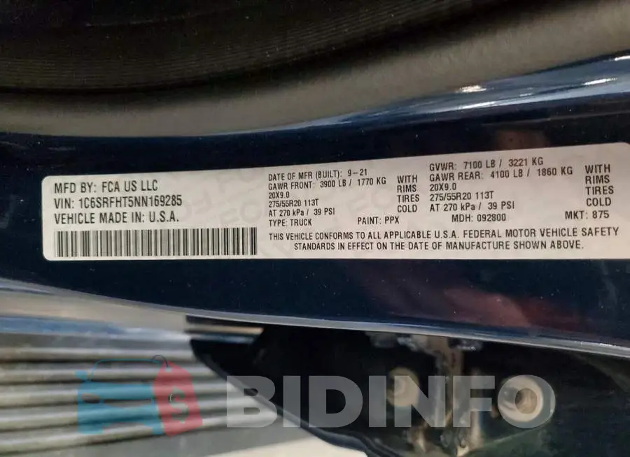 1C6SRFHT5NN169285 Photo# 12