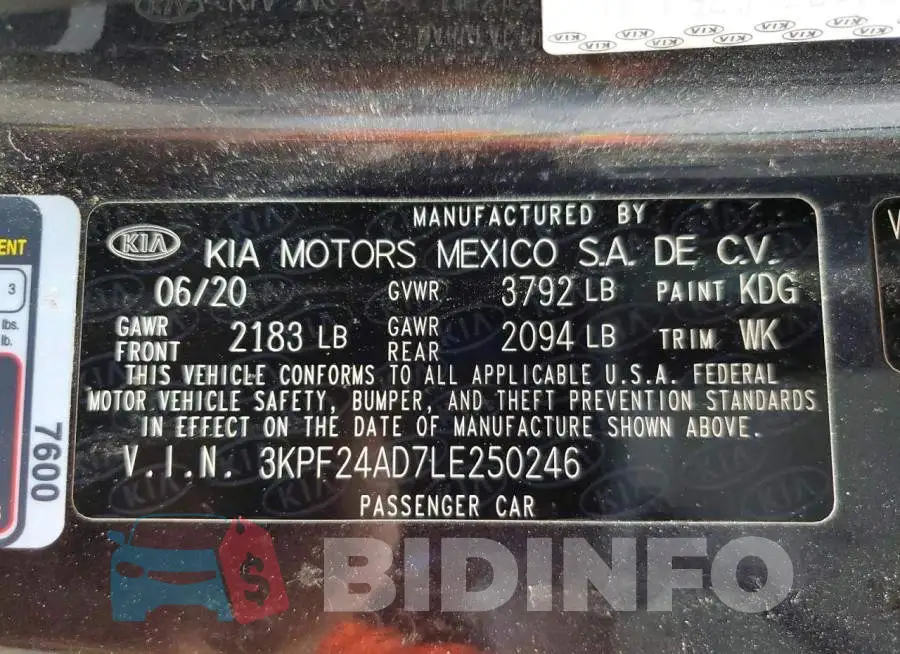 3KPF24AD7LE250246 Photo# 12