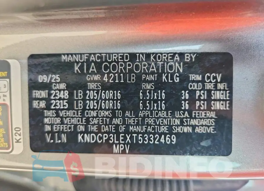 KNDCP3LEXT5332469 Photo# 14