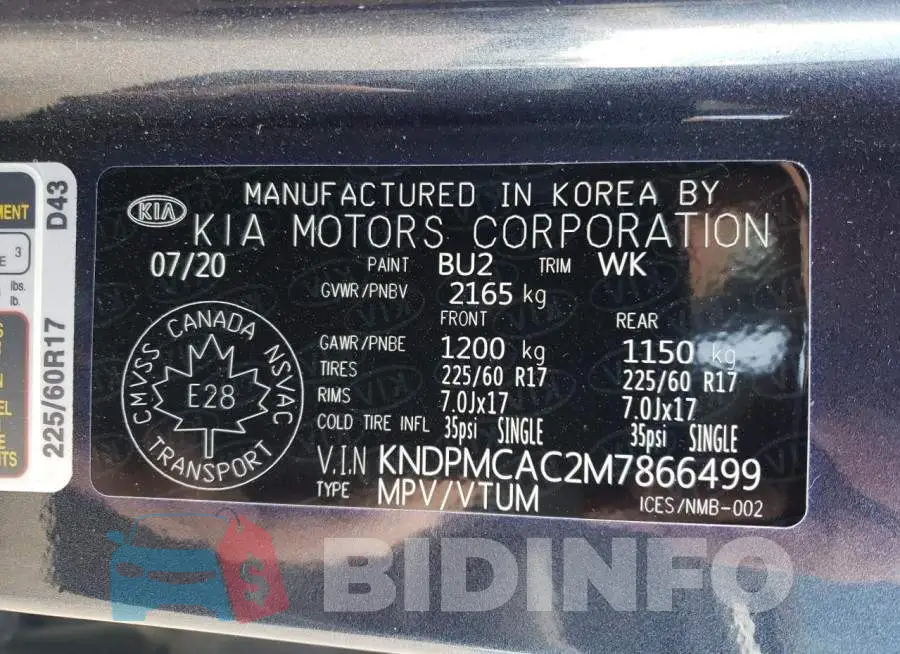 KNDPMCAC2M7866499 Photo# 14