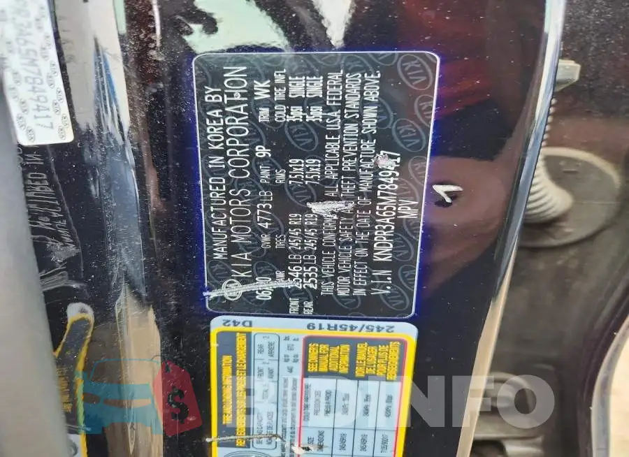 KNDPR3A65M7849417 Photo# 13