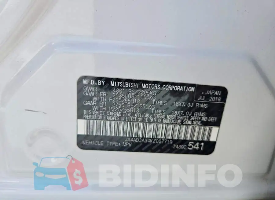 JA4AD3A34KZ007710 Photo# 12