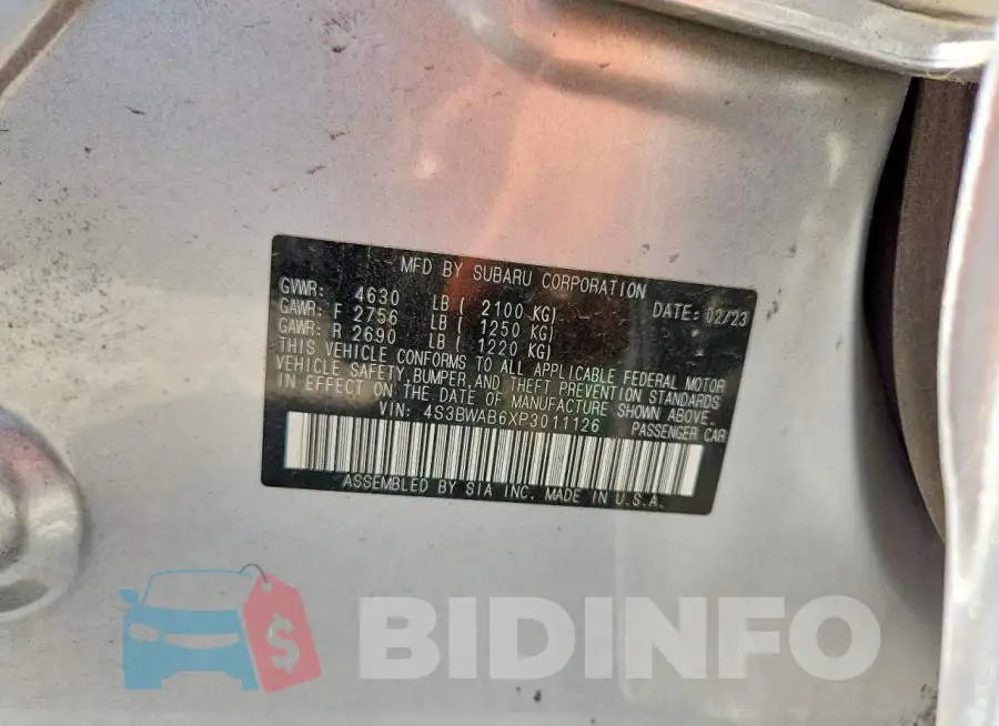 4S3BWAB6XP3011126 Photo# 12