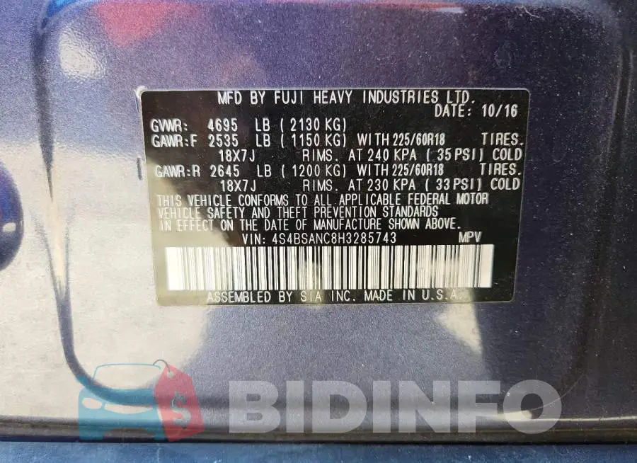 4S4BSANC8H3285743 Photo# 14