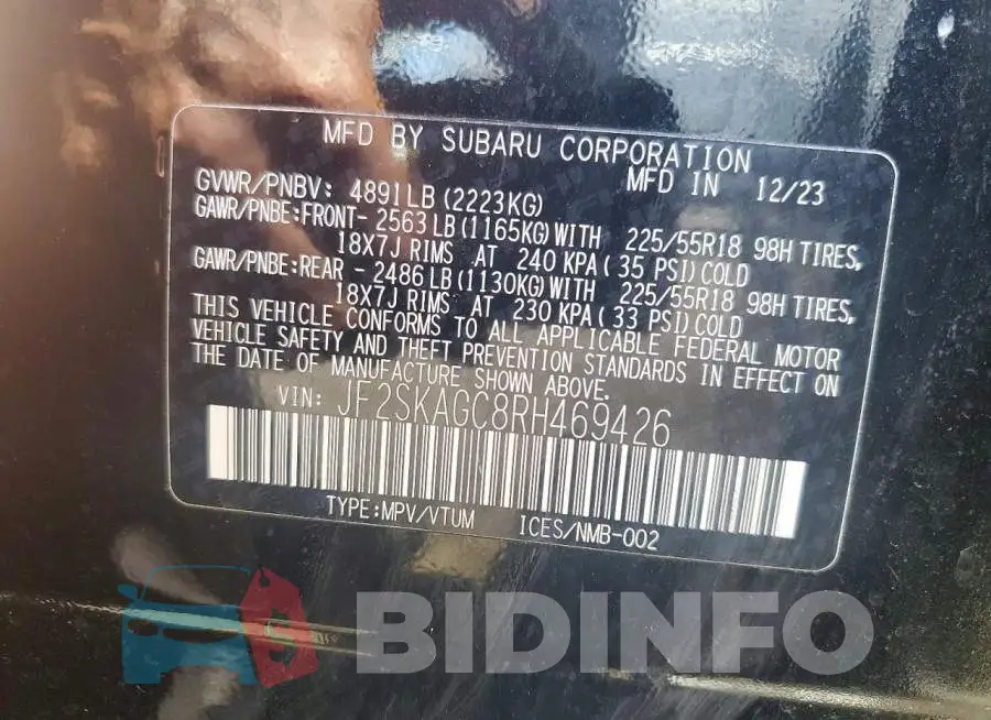 JF2SKAGC8RH469426 Photo# 13