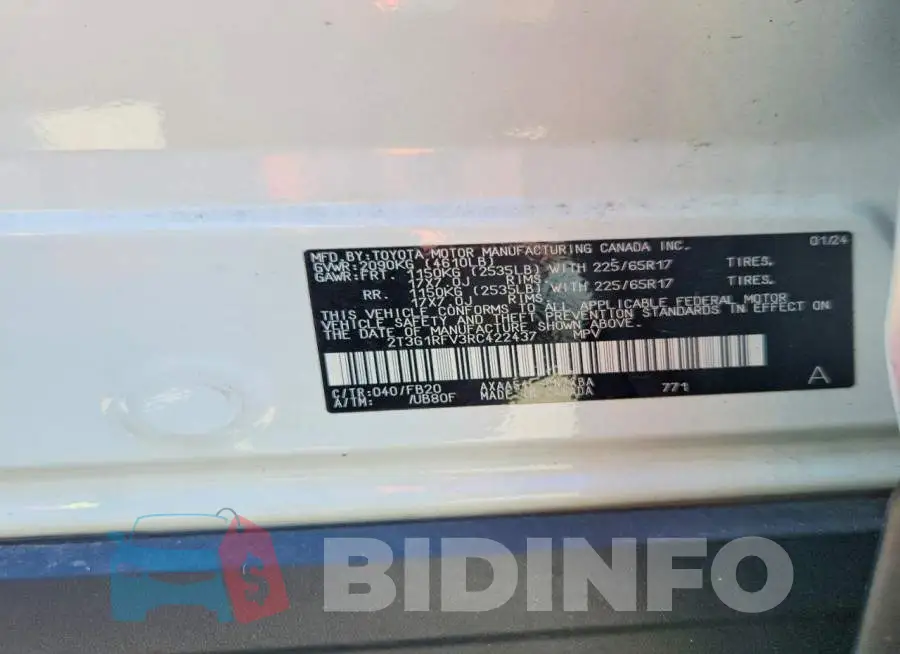 2T3G1RFV3RC422437 Photo# 13