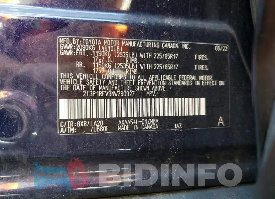 2T3P1RFV9NW280927 Photo# 12