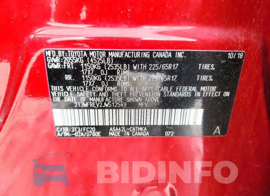 2T3WFREV2JW512549 Photo# 14