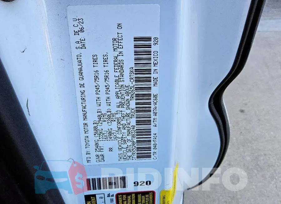 3TYRX5GN8PT083240 Photo# 13