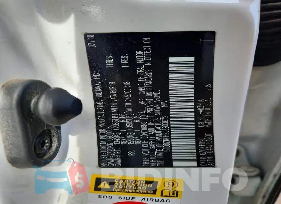 5TDBZRFH2JS900672 Photo# 12