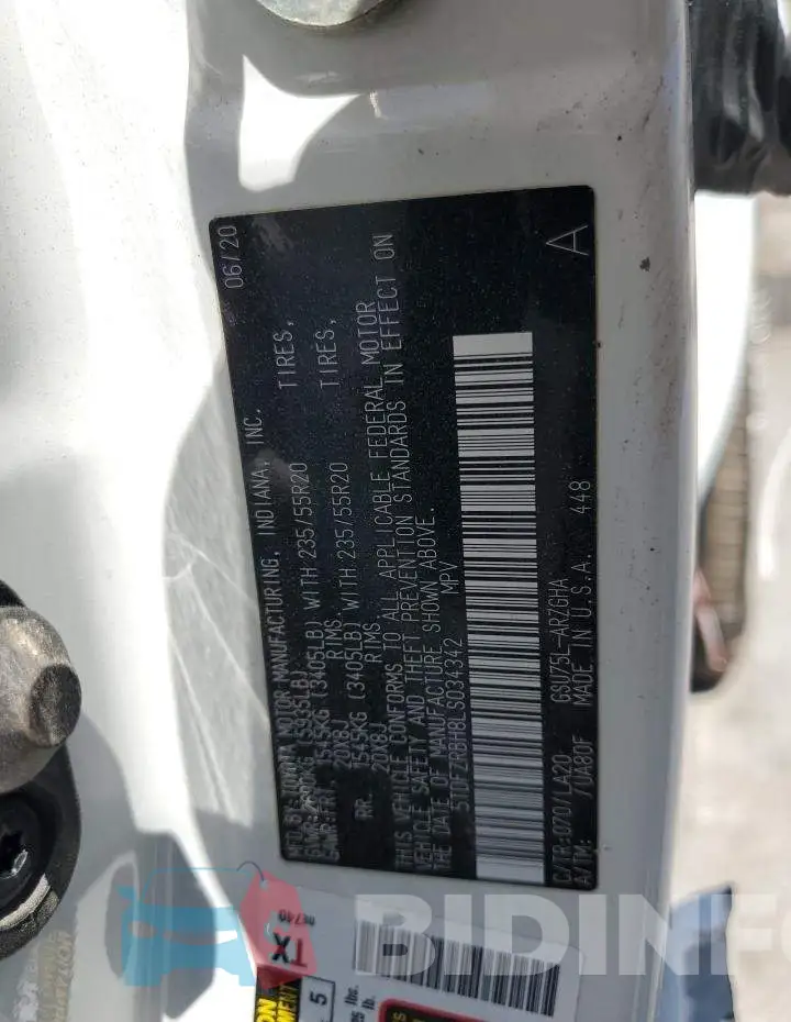 5TDFZRBH8LS034342 Photo# 13
