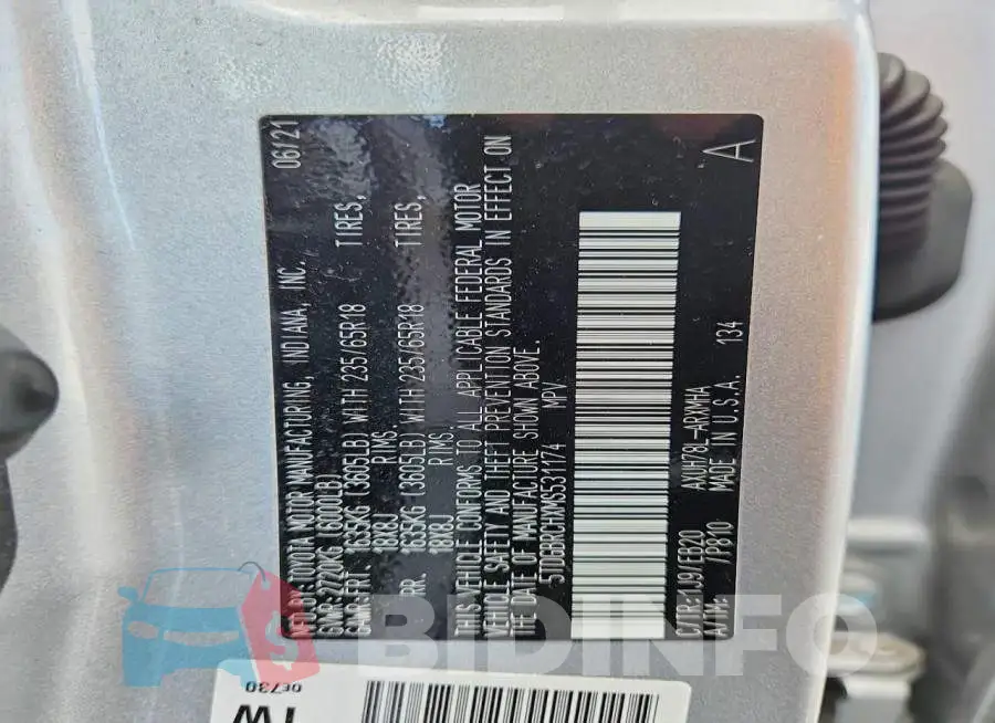 5TDGBRCHXMS531174 Photo# 13