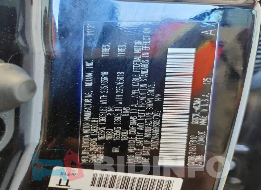 5TDZZRAH6NS097392 Photo# 13