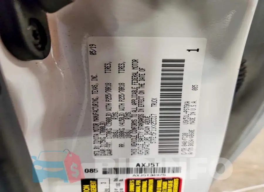 5TFEY5F11KX253317 Photo# 12