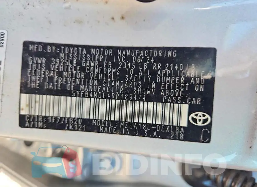 5YFB4MDE4RP189474 Photo# 13