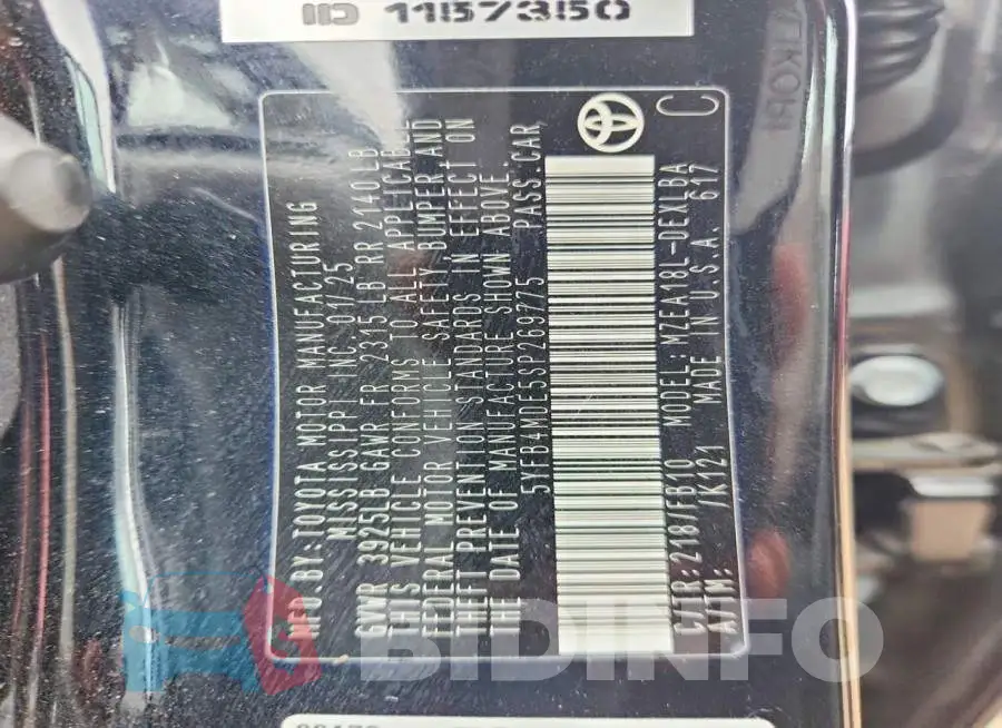 5YFB4MDE5SP269775 Photo# 12