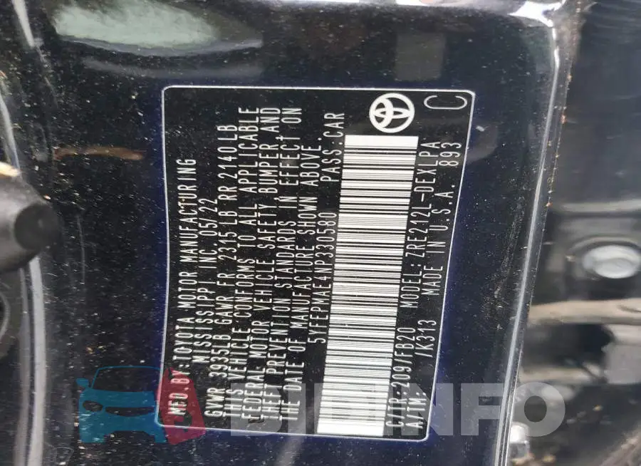 5YFEPMAE4NP330580 Photo# 12