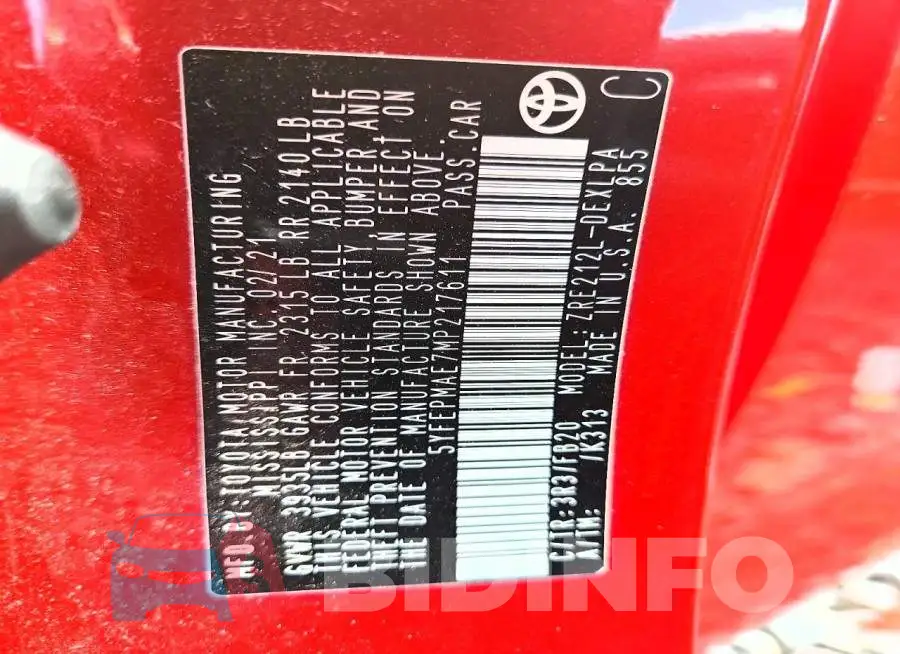 5YFEPMAE7MP217611 Photo# 12