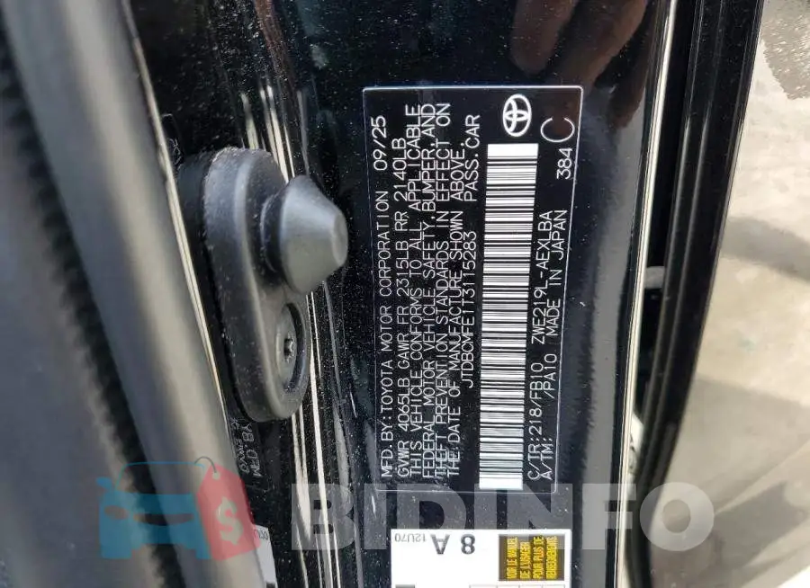 JTDBCMFE1T3115283 Photo# 13