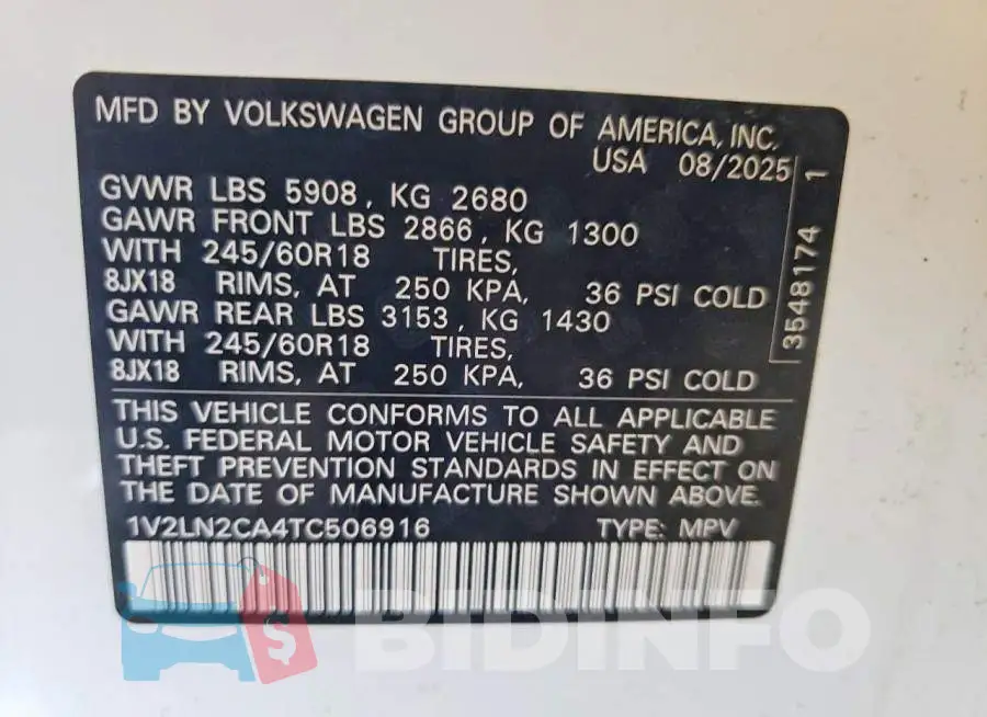 1V2LN2CA4TC506916 Photo# 14