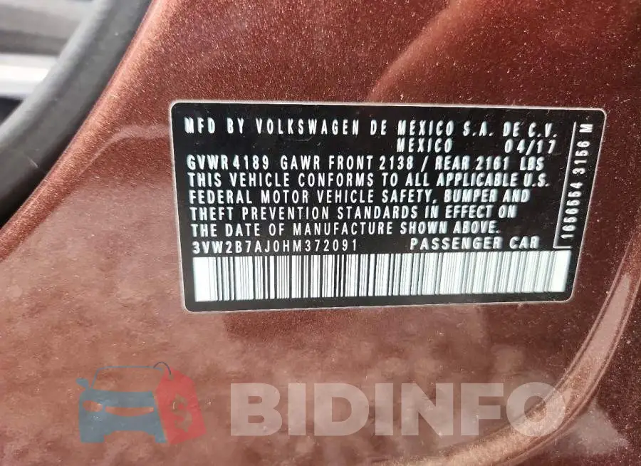 3VW2B7AJ0HM372091 Photo# 12
