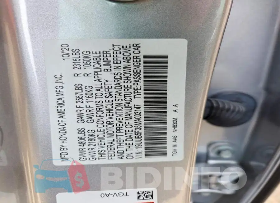 19UUB5F35MA003147 Photo# 12
