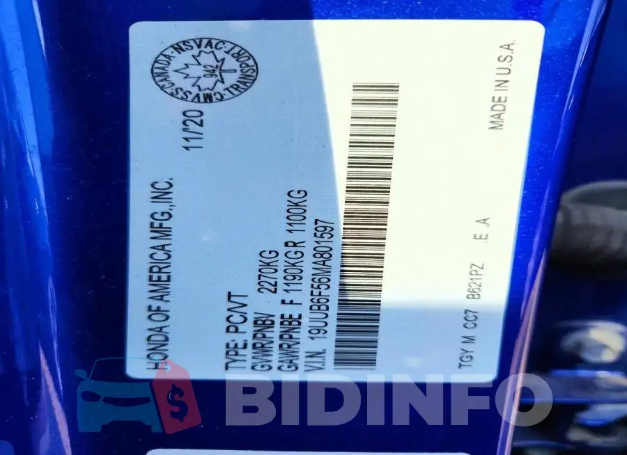 19UUB6F56MA801597 Photo# 12