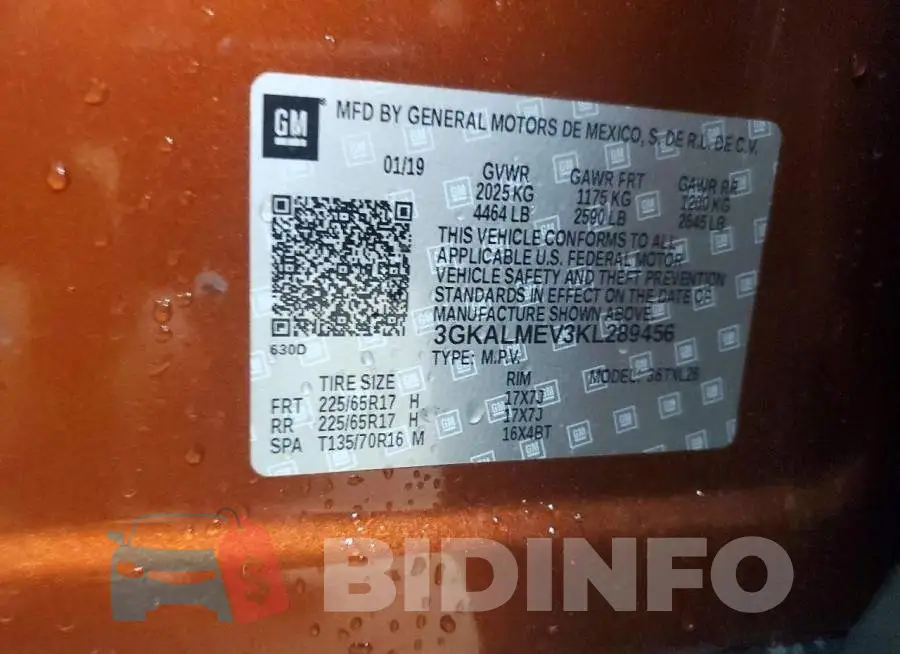 3GKALMEV3KL289456 Photo# 13