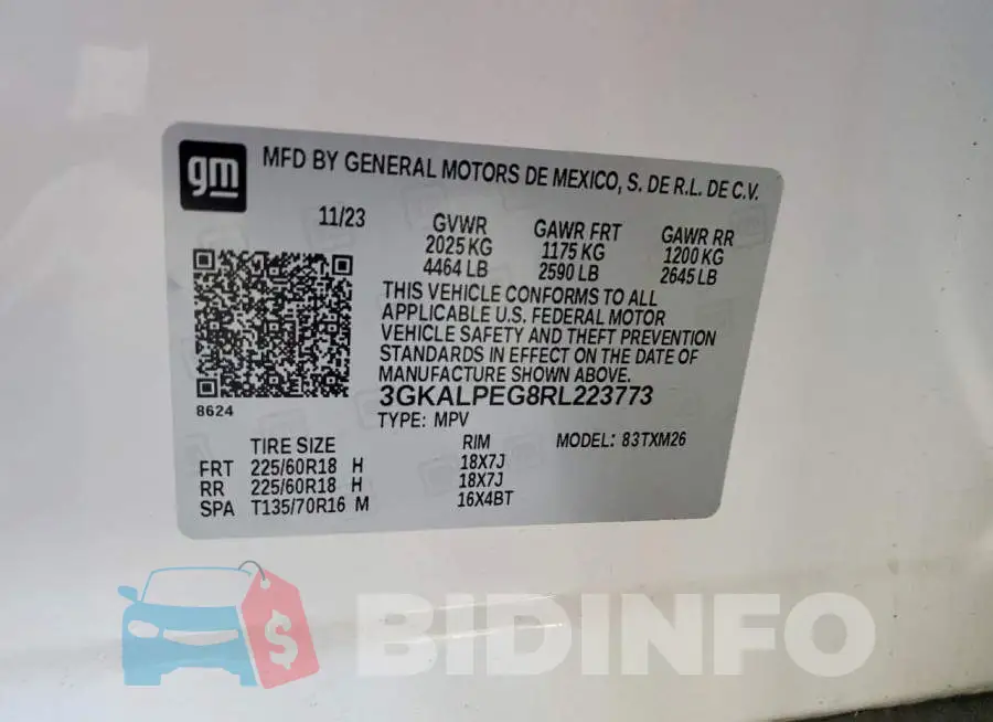 3GKALPEG8RL223773 Photo# 12