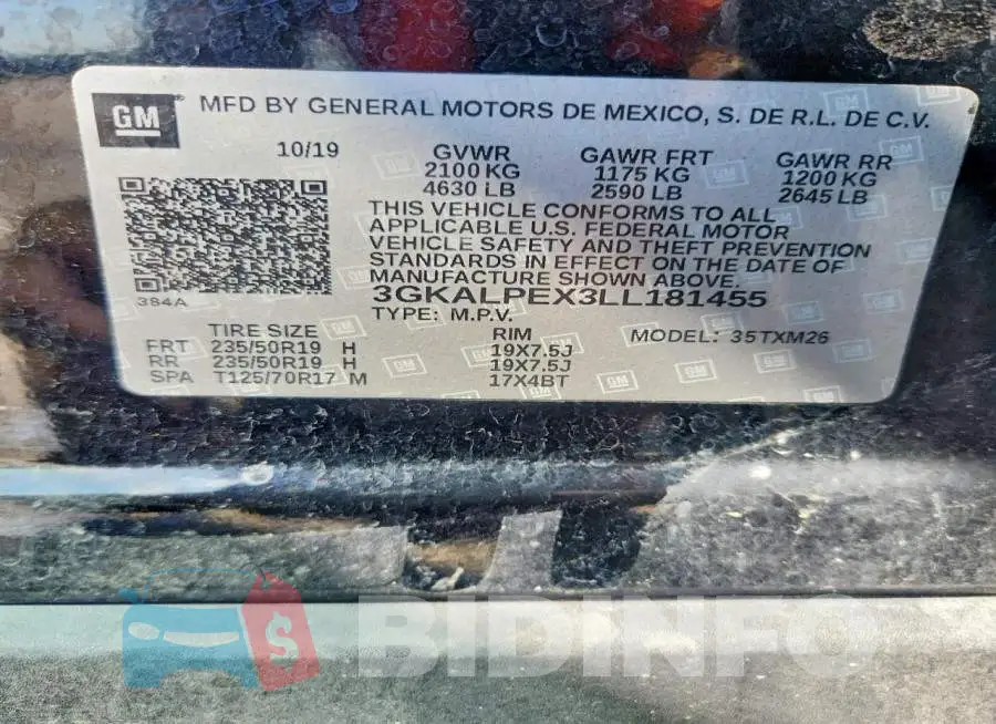 3GKALPEX3LL181455 Photo# 13