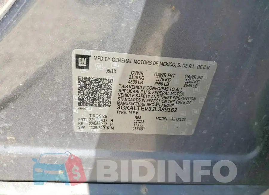 3GKALTEV3JL389162 Photo# 13